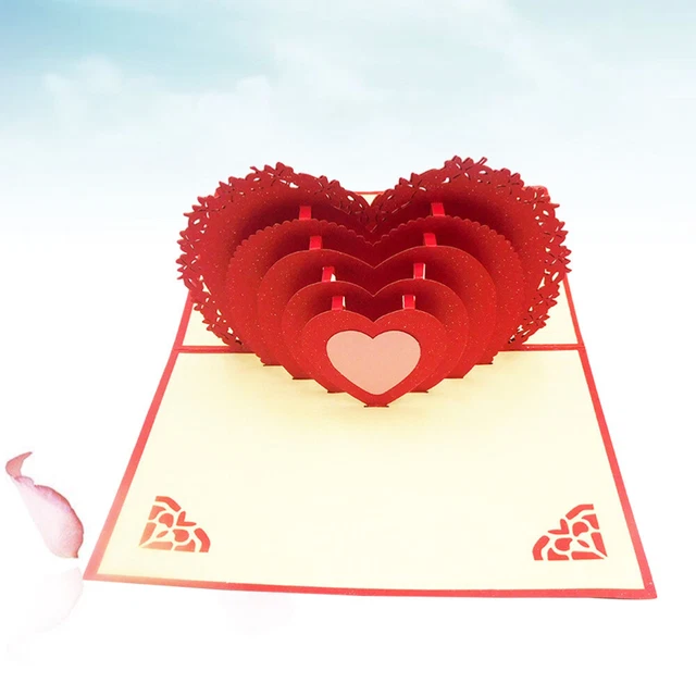Tarjetas de bendición de boda feliz recuerdo de San Valentín rojas