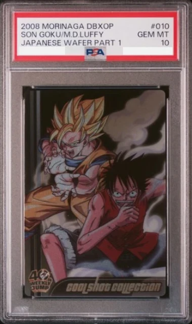 PSA10 2008 DRAGON Ball x One Piece Son Goku & Luffy Morinaga 40th
