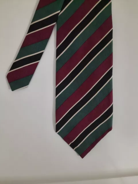Robert Talbott Mens Silk Suit Neck Tie 57x3.75 Purple Green Black White Stripe