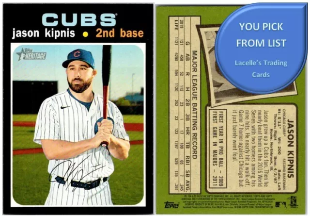 2020 Topps Heritage Baseball Base Cards - U-Pick From List