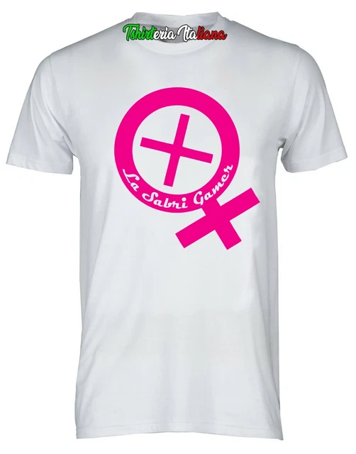 maglietta t shirt della sabrigamer la sabri gamer lasabri bianca nera