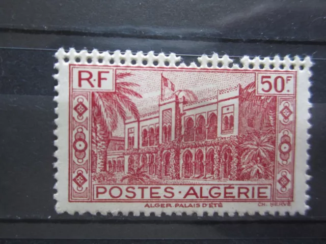 Beau Timbre D ' Algerie N° 202 - Piquage Superieur Double - Neuf Avec Charniere