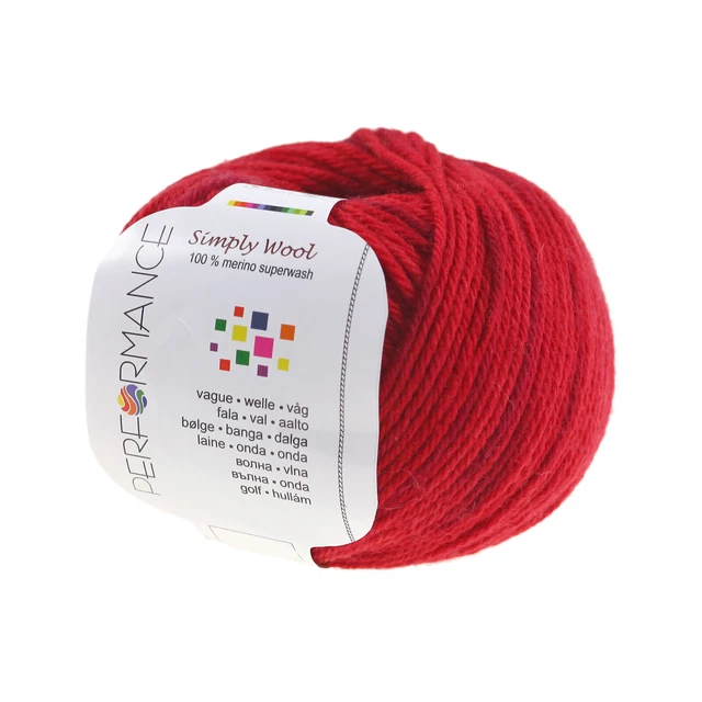Strickgarn SIMPLY WOOL 50g #945 Rottöne 100% Wolle (Merino), Naturstrickgarn