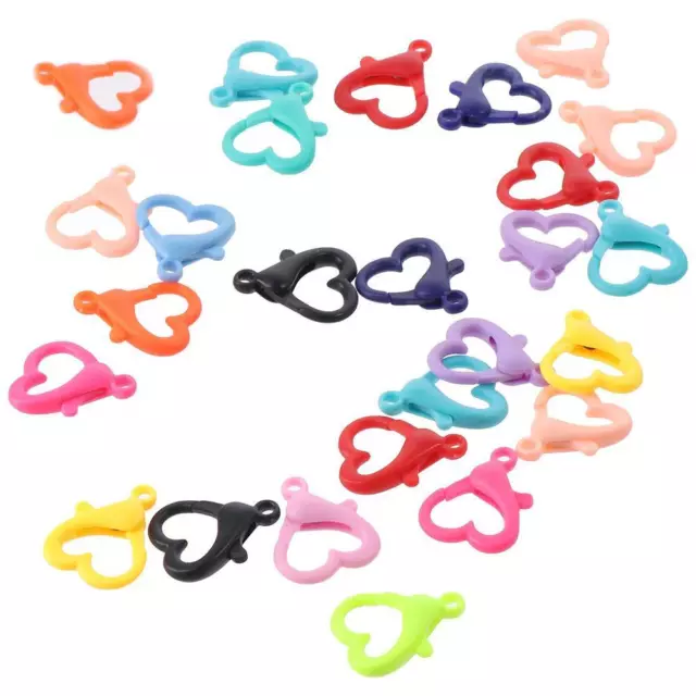 50pcs 50pcs Heart-Shaped Lobster Claw Clasps Plastic Lanyard Snap Hooks  Women