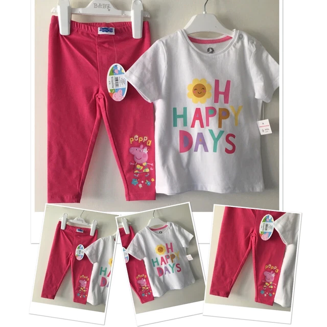 New Peppa Pig Baby Girls Leggings & New FF Happy Days Top 12-18 Months