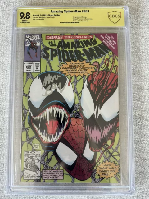 Amazing Spider-Man #363 CBCS 9.8 1992 SIGNED Mark Bagley