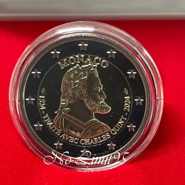 MONACO 2024 Coffret Be 2 Euro Traite Avec Charles Quint Packaging