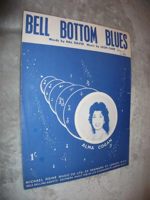 BELL BOTTOM BLUES. ALMA COGAN. ORIGINAL SHEET MUSIC. circa 1953