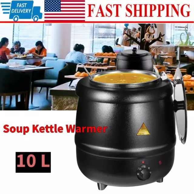Commercial 10L Soup Kettle Electric Boiler Food Warmer Cooker Stainless Steel US