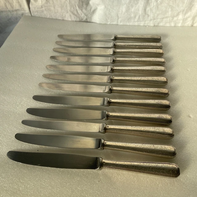Lot De 4 Couteaux De Table Christofle En Métal Argenté – Très Anciens – Bon état