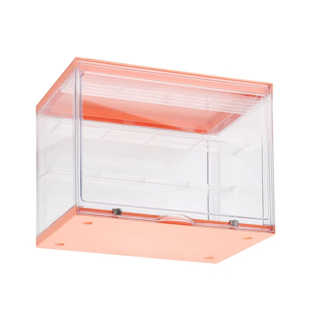 (Large Orange)Doll Display Box Visible Scratch Resistant Large Capacity