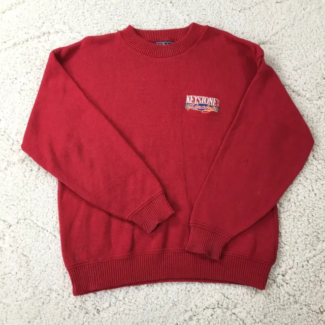 Vintage 90s Keystone Beer Racing Knit Sweater Men’s Size Large Made USA Red