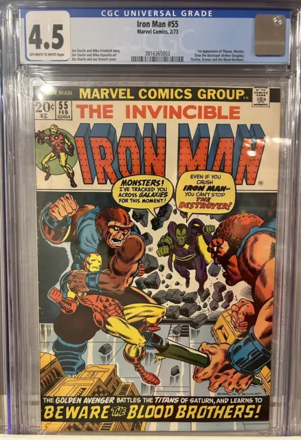Iron Man #55 CGC 4.5 1st Appearance Thanos, Kronos, Mentor, Drax the Destroyer