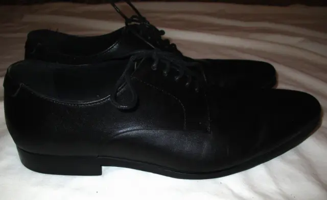 Aquila  Mens Really Nice Black Dressy Leather Shoes  Sz 9 43 Vgc $295