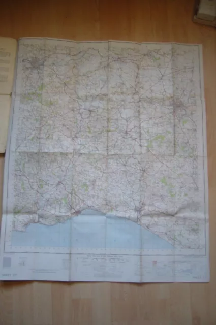 Vintage Ordnance Survey One-Inch Map Taunton & Lyme Regis Sheet 177 1960 GoodCon 2