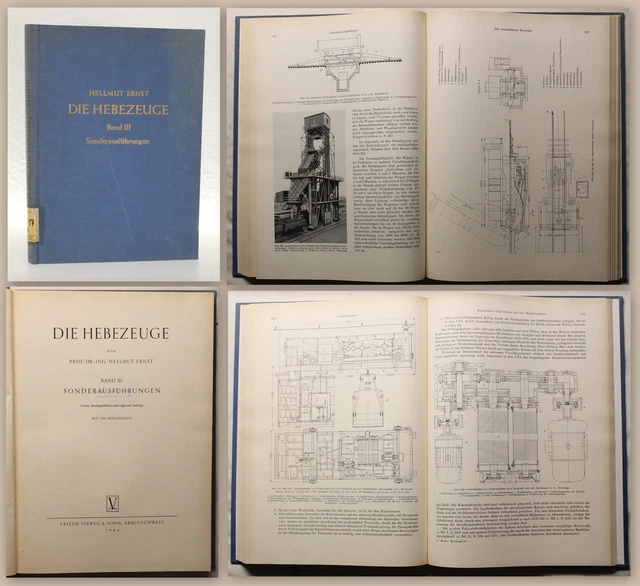 Ernst Die Hebezeuge Bd III Sonderausführungen 1964  Bauwesen Kräne Krane xz
