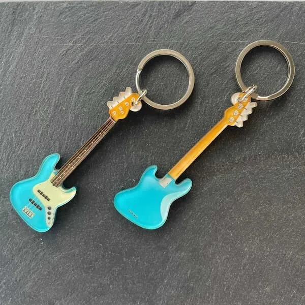 Porte-clés guitare Fender American Pro Jazz Bass Blue