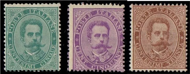 Regno 1879-82 - Effigie Umberto I - 5-30-50 cent. - Gomma integra - MNH**