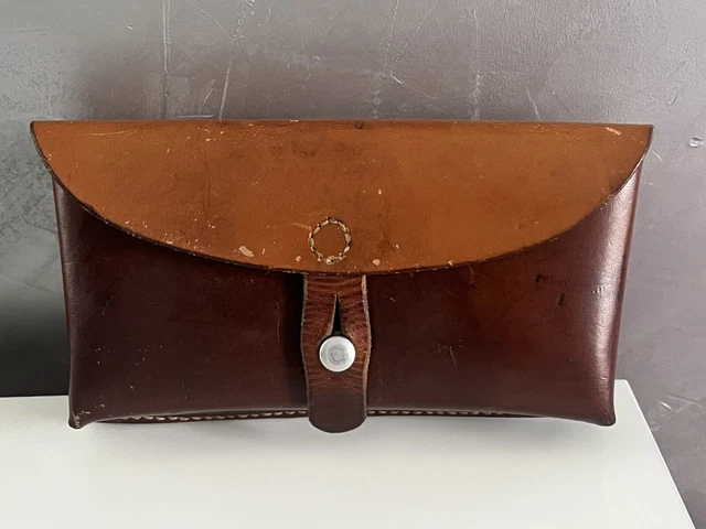 ANCIENNE CARTOUCHIÈRE EN Cuir Avec Brelage Armée Française EUR 10,95
