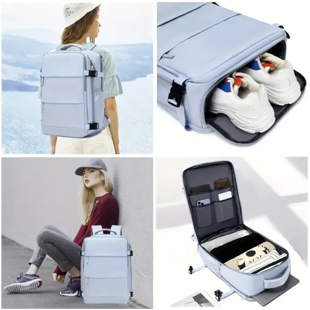 Laptop Backpack Waterproof Travel Shoe Compartment, Lightweight Large Capacity