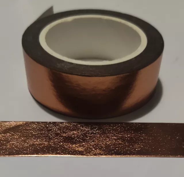 Copper Washi Tape Decorative Self Adhesive Masking Foil 15mm X 10m Free Post.