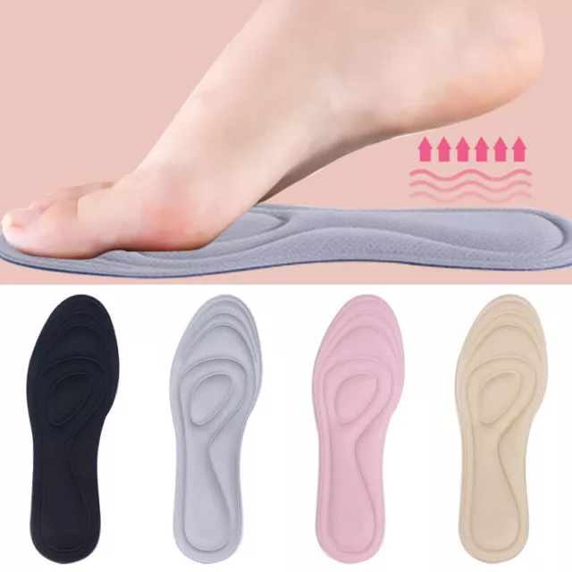 Unisex 4D Memory Foam Orthopaedic Shoe Insoles Pads Comfort Foot Feet Heel NEW