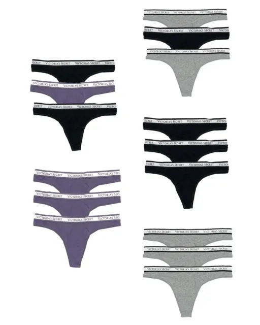 VICTORIA'S SECRET COTTON Logo Band Everyday Thong Panties Lot of 3 S, M, L  £20.81 - PicClick UK