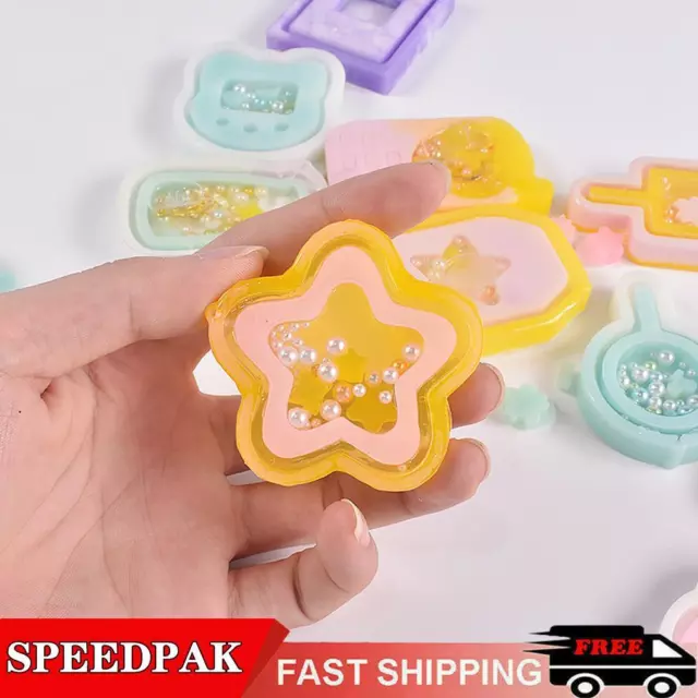 Quicksand Shaker Keychain Epoxy Resin Mold Handmade Pendant Mould Hanging W5Z3