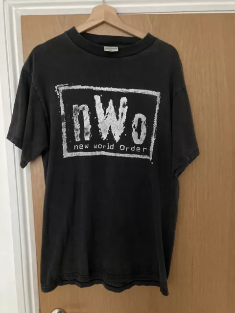 90s NWO New World Order  Wrestling Vintage T-Shirt Size L. WCW WWF