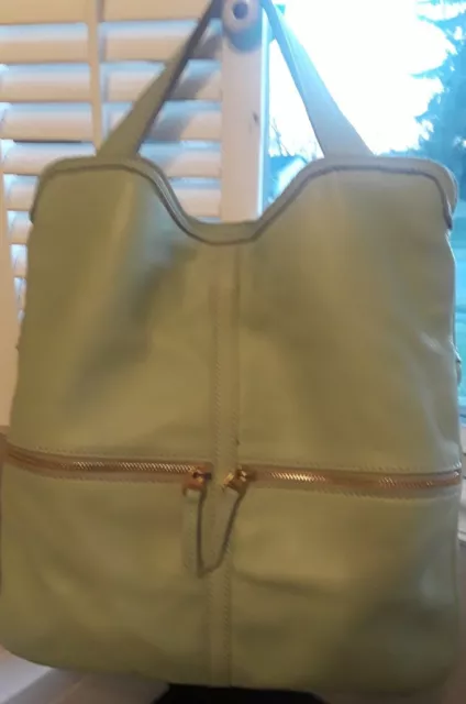 FOSSIL  Mint Green Pebble leather foldover  Bag # zb-5462 