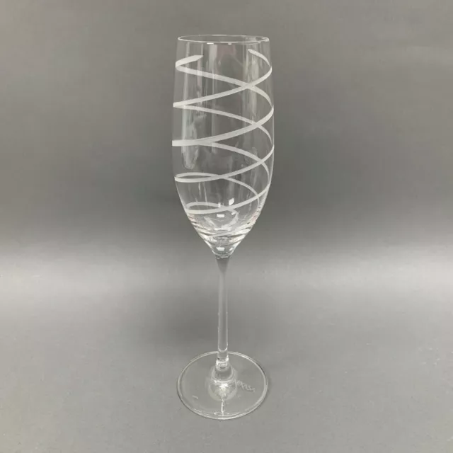 Mikasa Fluted Champagne Crystal Clear Glass Stemmed Glass Swirl Lines 9 7/8 High