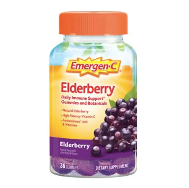 EXPIRED AUG 2023 Elderberry Gummies, Immune Support, 36 Count