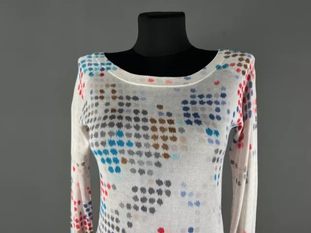 Brioni Long Sleeve Pullover Womens Polka Dot Silk Multicolor Size 40 2