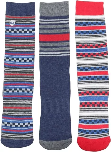 NEW! Buffalo David Bitton Socks Mens Multicolor 3-Pack Cotton Crew Socks