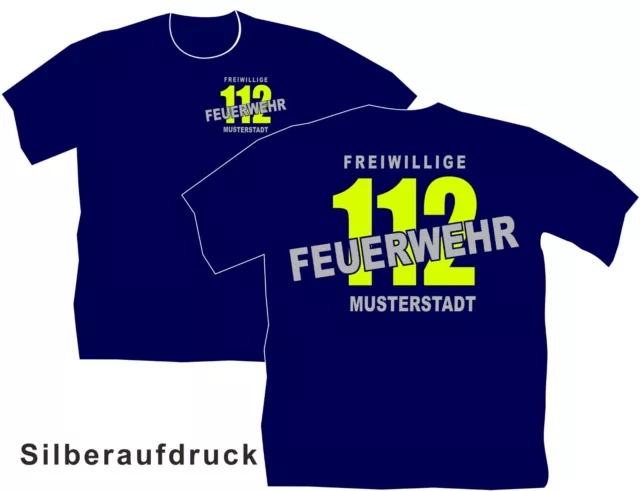 Freiwillige Feuerwehr T-Shirt Bekleidung Ausrüstung Logo Wunschname Ortsname 55