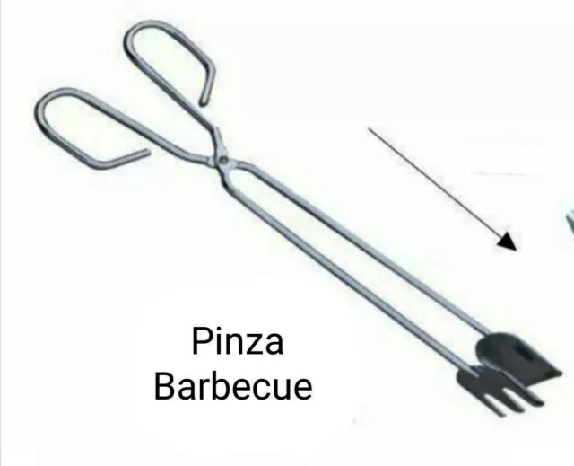 Pinza Da Cucina E Barbecue In Acciaio A Forbice Bbq Grill Carboni Griglia 55 CM