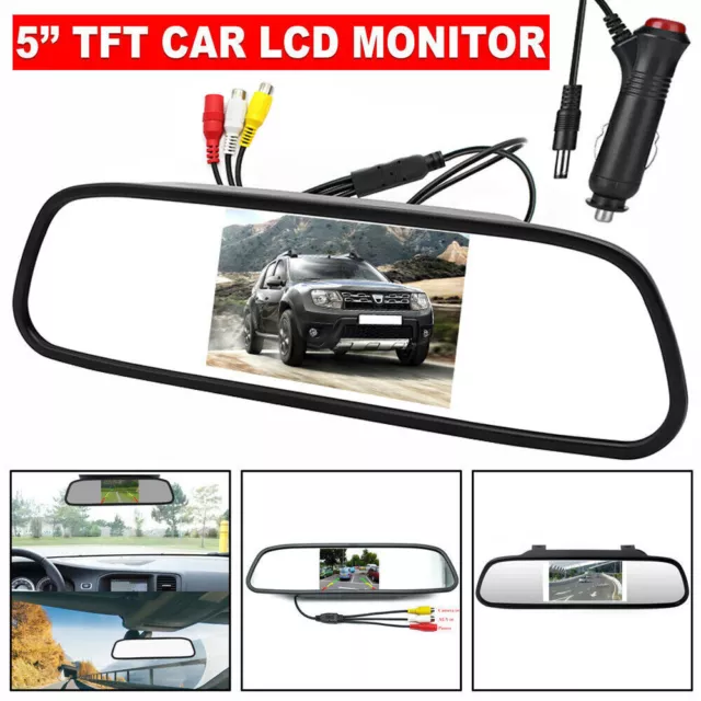 Car Rear View System Monitor 5" TFT LCD for Night Vision Backup Reverse Camera