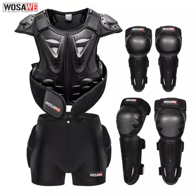 WOSAWE Protektorenjacke Brustpanzer Knie Ellbogen Guards Safety-Jacket für Jacke