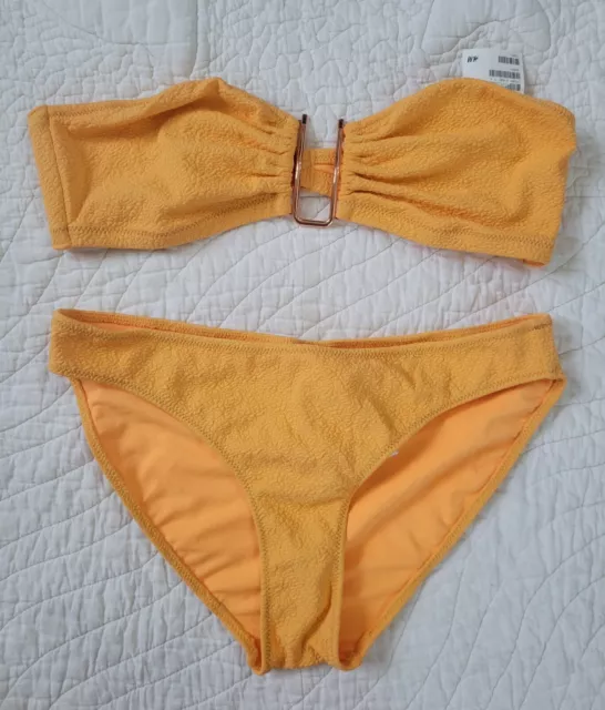 NEW! H&M 2 PC Banduae Orange Bikini Swimsuit Top SZ/14 Bottom SZ/12 NWT