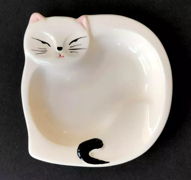 Pier 1 Cat Trinket Candy Dish Kitty Kitten Made in Japan Original Label Vintage