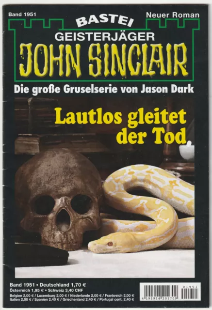 ✪ GEISTERJÄGER JOHN SINCLAIR #1951 Lautlos gleitet der Tod, Bastei ROMANHEFT