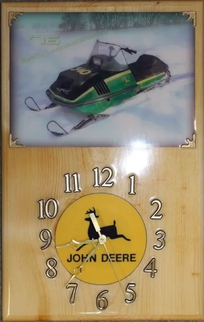 1976 John Deere 340 Liquidator snowmobile wood clock