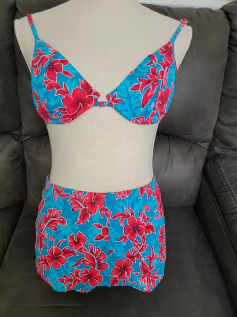 Vintage 1980- 80s bikini 2 pc high bathing swim suit Size L-XL