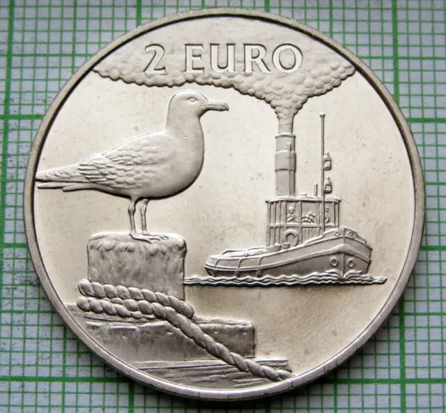 Holland Netherlands 1997 Den Helder Sail 2 Euro Token Seagull & Tow Boat Unc