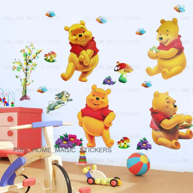 WINNIE THE POOH Wandaufkleber Kunstaufkleber transparent Kinder Kinderzimmer Dekor abnehmbar
