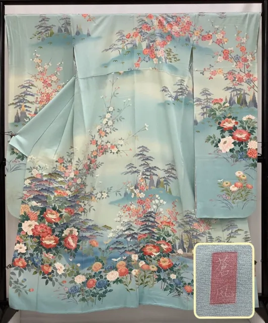 Authentic Silk Japanese Kimono Gorgeous Furisode  Artist piece Geisha Cosplay