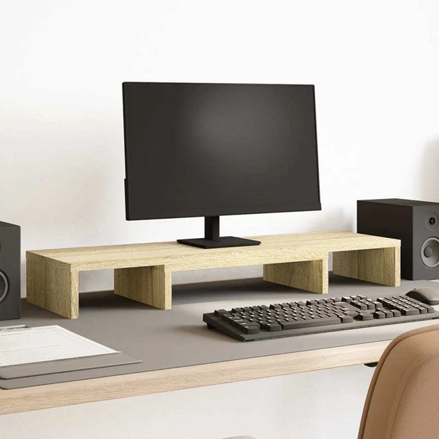 MONITOR STAND RISER Adjustable Sonoma Oak 80x24x10.5 cm Engineered Wood ...