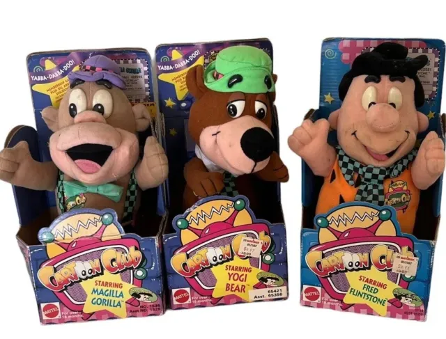 Lot 3 Vintage 1993 Mattel The Flintstones Cartoon Club Plush Figure NIP  Gorilla