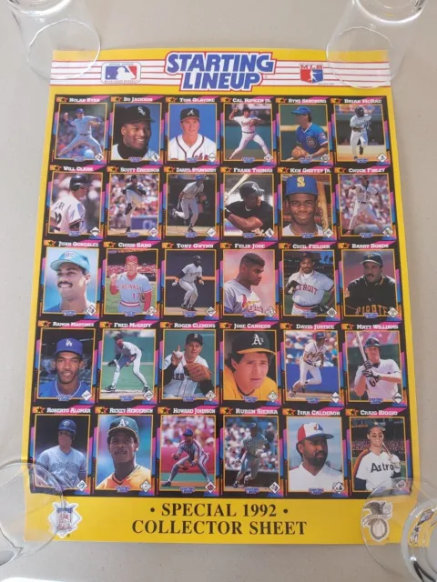 Vintage Starting Lineup 1992 Collector Sheet Posters Bo Griffey Canseco MLB VTG