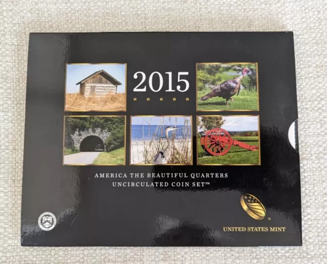 2015 US Mint America The Beautiful Quarter Uncirculated Coin Set